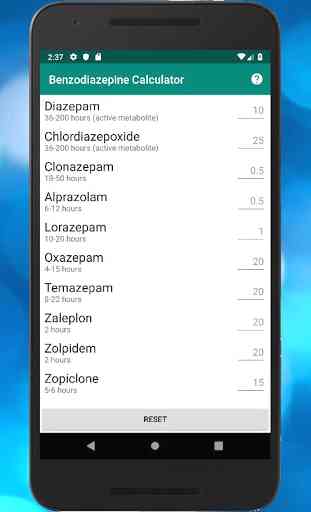 Benzodiazepine Calculator 1