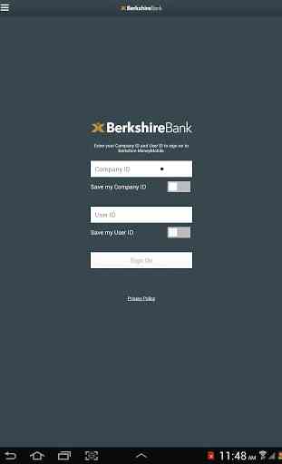 Berkshire MoneyMobile for tablet 1