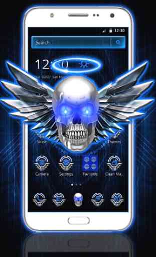 Blue Tech Angel Skull Theme 1