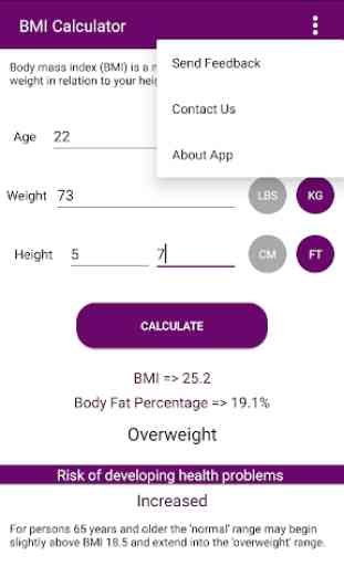 BMI - BFP Calculator 3