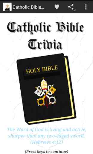 Catholic Bible Trivia 1