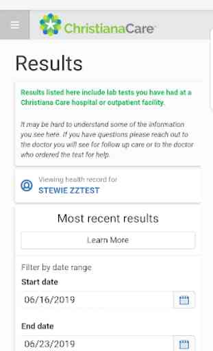Christiana Care Patient Portal 3