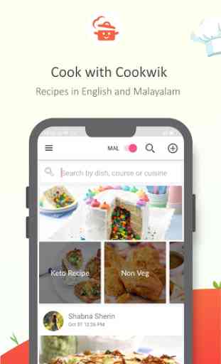 Cookwik App, Recipes in Malayalam, English 1