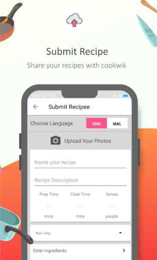 Cookwik App, Recipes in Malayalam, English 3