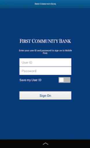 First Community Bank Tablet 1