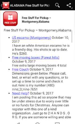 Free Stuff for Pickup Listings - All States USA 2