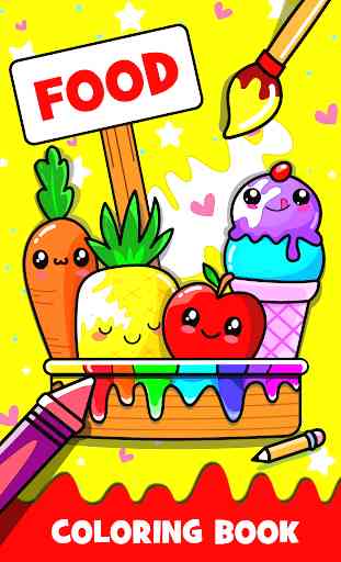 Fruits Coloring book & Food Drawing book Kids Free 1