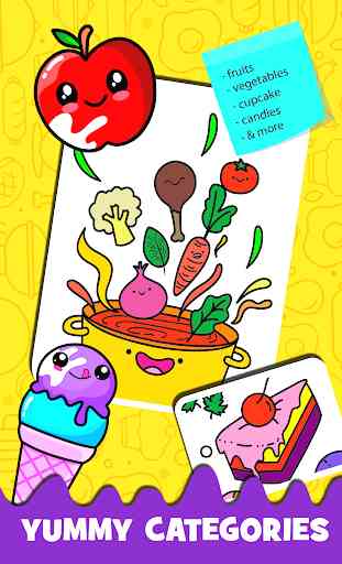 Fruits Coloring book & Food Drawing book Kids Free 3