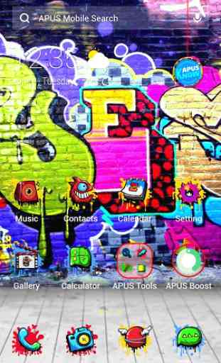 Graffiti Art Wall APUS  Launcher theme 1