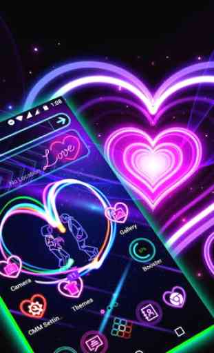 Neon Heart Launcher Theme 1