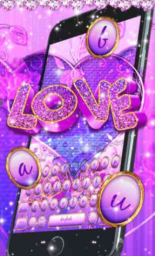 Purple Love Diamond Keyboard 1