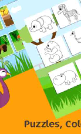 Zoo Animals - Animal Sounds, Puzzles and Activities for Toddlers and Preschool Kids by Moo Moo Lab 3
