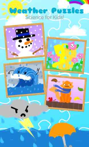 Weather Puzzles for Toddlers and Pre-K - Science for Kids! Educational learning games about seasons and climate, from sun to snow! 1