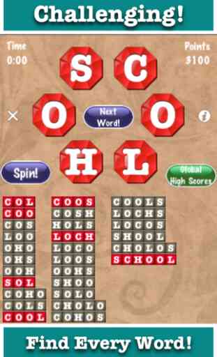 Word Jewels® Spin - Unscramble the Letters and Find All the Words! 3