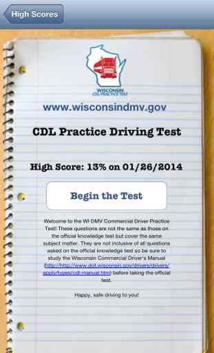 WI DMV Commercial Driver Practice Test 1
