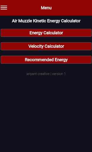 Air Muzzle Kinetic Energy Calculator 1