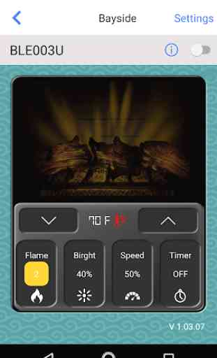 Bayside Fireplace Bluetooth App 1
