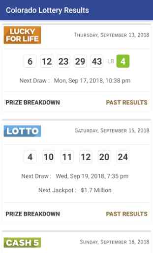 Colorado Lottery Results 2
