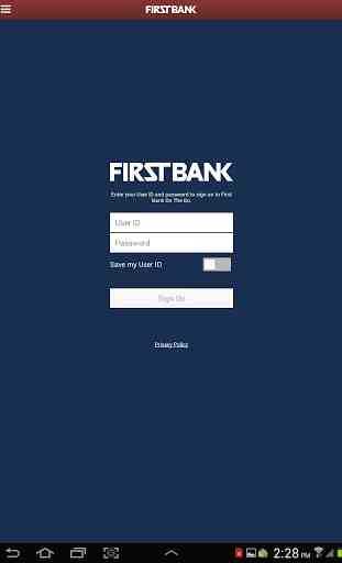 First Bank On The Go - Tablet 1