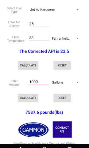 Gammon API Gravity Calculator 2