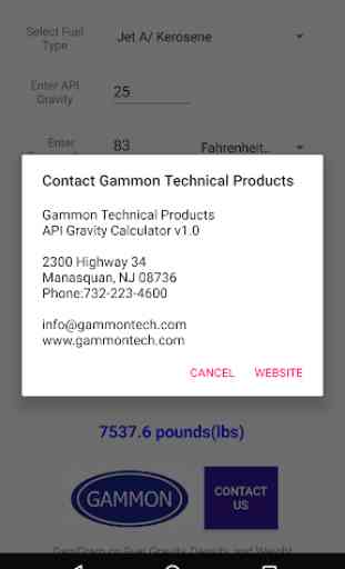 Gammon API Gravity Calculator 3