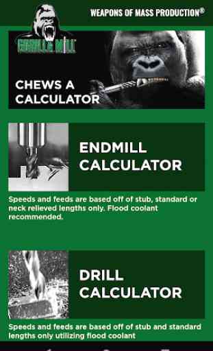 Gorilla Mill Speeds and Feeds Calculator 1