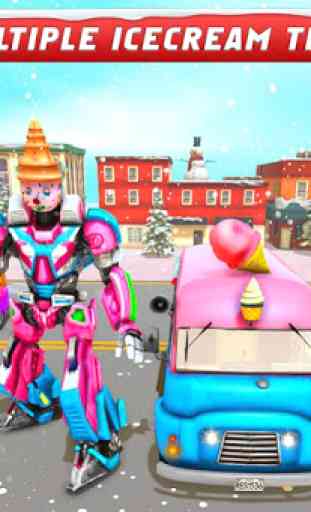 Ice Cream Truck Robot Game - Robot Transform Wars 4