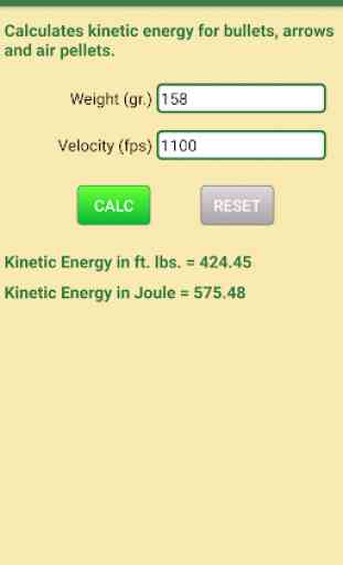 Kinetic Energy Calculator 1