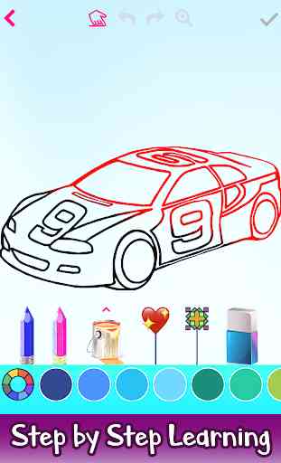 Learn to Draw Cars: Color , Glitter , Drawing Game 2