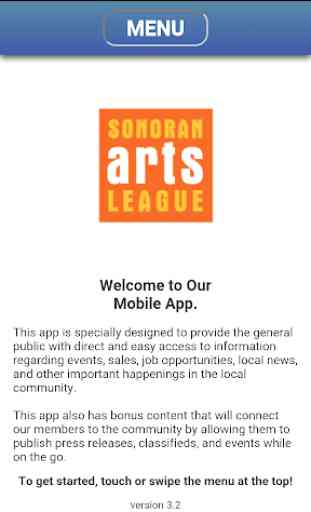 Sonoran Arts League Mobile App 1