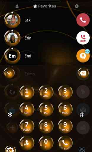 Spheres Orange Phone Contacts & Dialer Theme 2