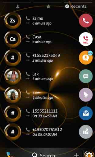 Spheres Orange Phone Contacts & Dialer Theme 4