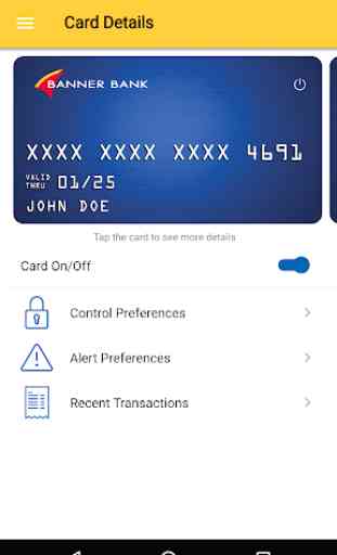 Banner Bank Debit Card Control 1