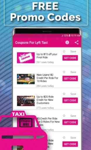 Coupons Promo Codes for Lyft Taxi 2