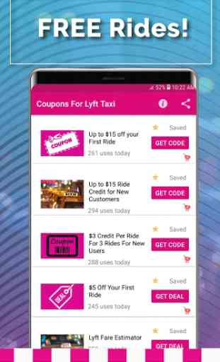 Coupons Promo Codes for Lyft Taxi 4