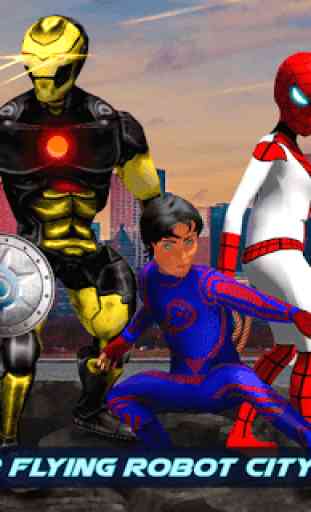 Flying Superhero War -  Grand City Rescue Games 2