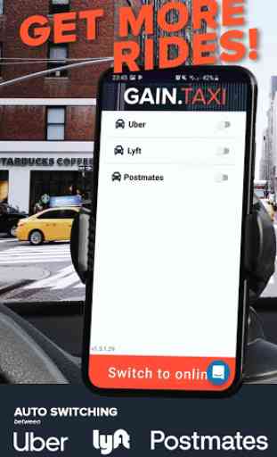 Gain.taxi switch for Uber/Lyft/Postmates 1