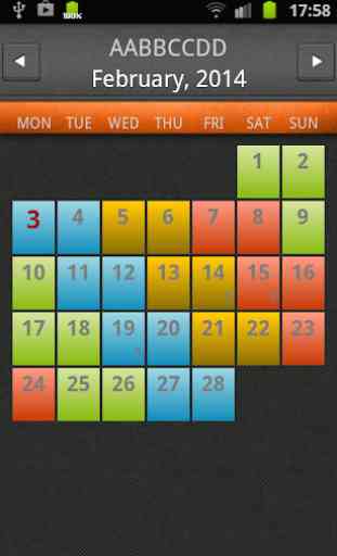 Paramedic Rota Calendar 1