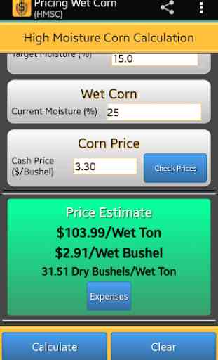 Pricing Wet Corn (HMSC) 1