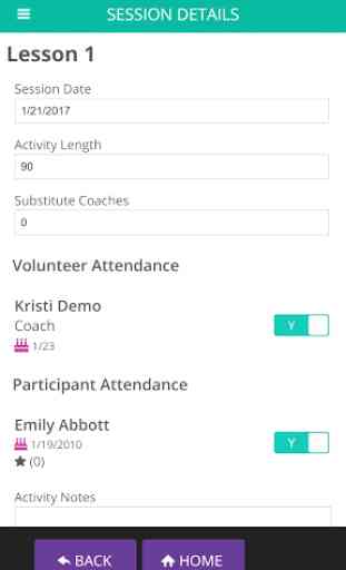 RacePlanner Attendance Tracker App 3