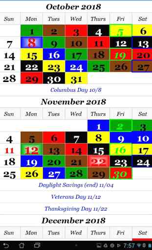 2019 ColorCal (All Colors) USPS carrier calendar 4