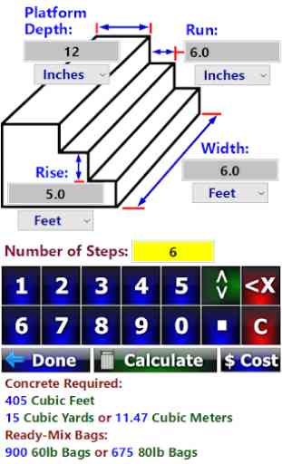 Concrete Cement Steps Stairs Calculator 2
