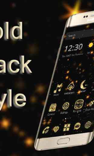 Gold Deluxe Black theme and Gold Luxury Icon pack 2
