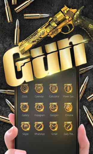 Gold Gun SMG Launcher 3