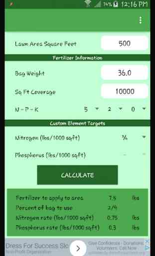 Lawn Fertilization Calculator 2