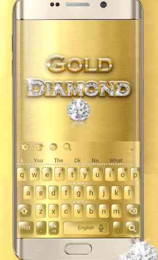 Luxury Gold Diamond Keyboard Theme 1