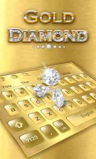 Luxury Gold Diamond Keyboard Theme 2