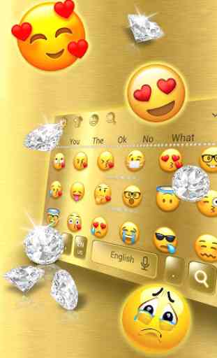 Luxury Gold Diamond Keyboard Theme 3
