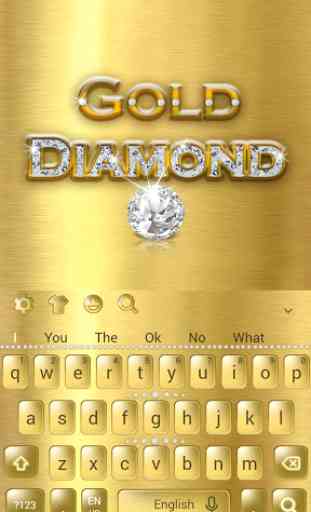 Luxury Gold Diamond Keyboard Theme 4