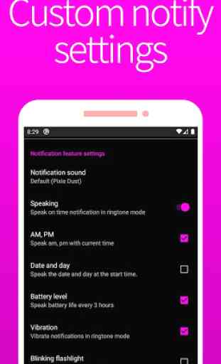 On time Notify Pro: What time? Hourly voice alarm 4